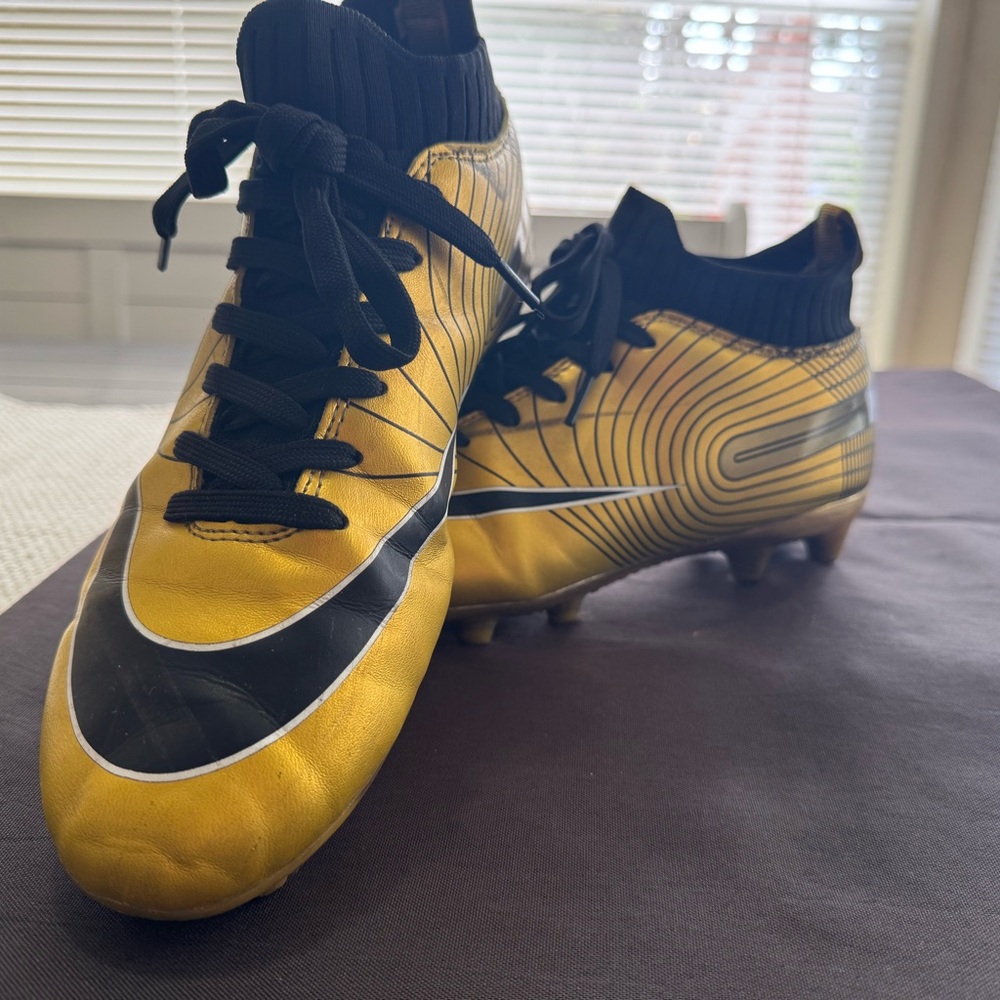 Yellow and Black Soccer Cleats